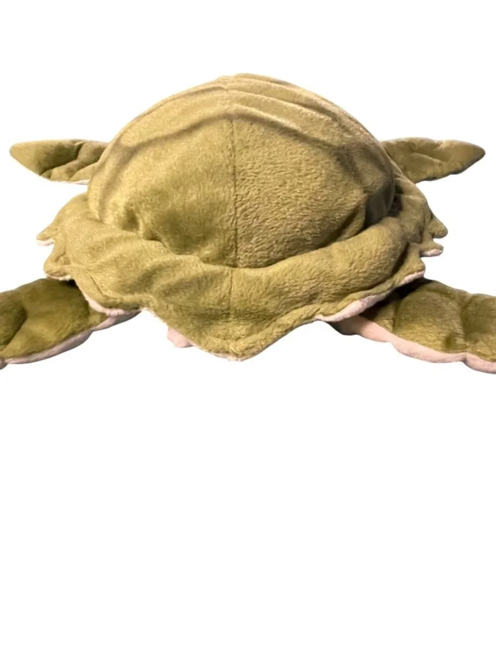 Plush Sea Turtle Stuffed Animal By Hysun Toys - Green & Cream - Soft Polyester -